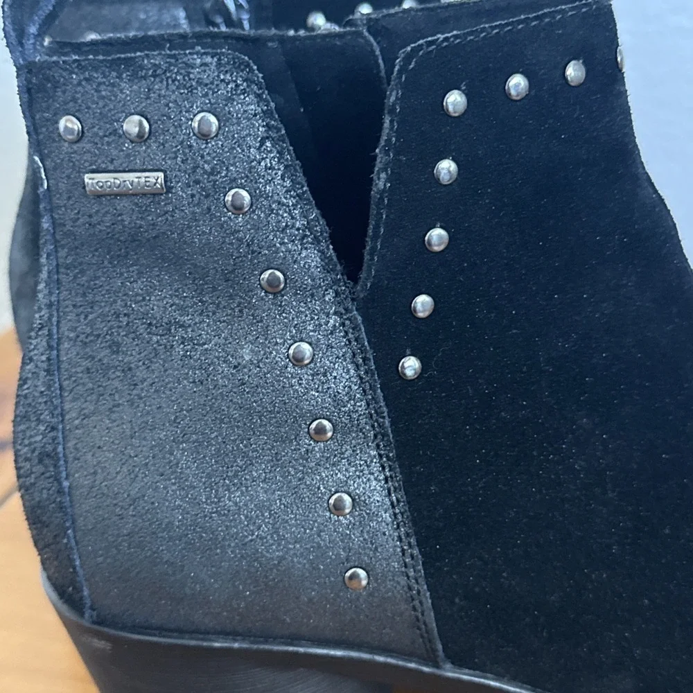 ROMIKA Black Daisy 01 Waterproof Suede/Leather‎ Block Heel Booties Size 8.5 NEW